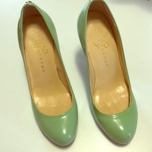 Patent Mint green stiletto pump
